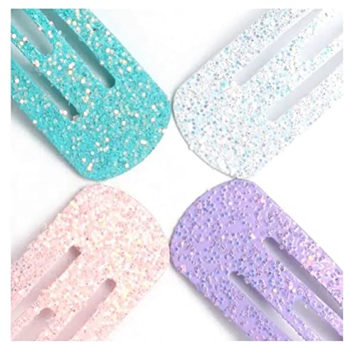 8 Mini Pastel Glitter metalne kopče za kosu Snap Bendie Sleepies Accessories 3cm 1.2
