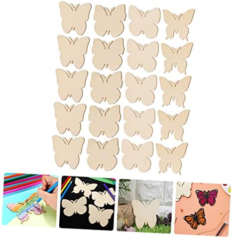 Tofficu 20pcs Butterfly wood Chips ornamenti za djecu zanatske igračke domaći Ornamenti zanati