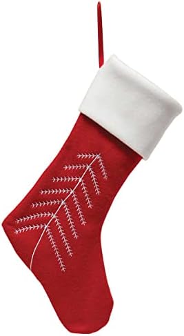 Meravic Scandia čarapa crveno-bijela sa izvezenim dizajnom drveća, 15,5 inča - božićno uređenje