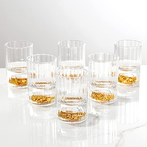 Siyouki kristalne čašice 1.5 Oz Set ukrašene pahuljicama od 24k zlatnih listova bez olova ručno rađeni Set pogodan