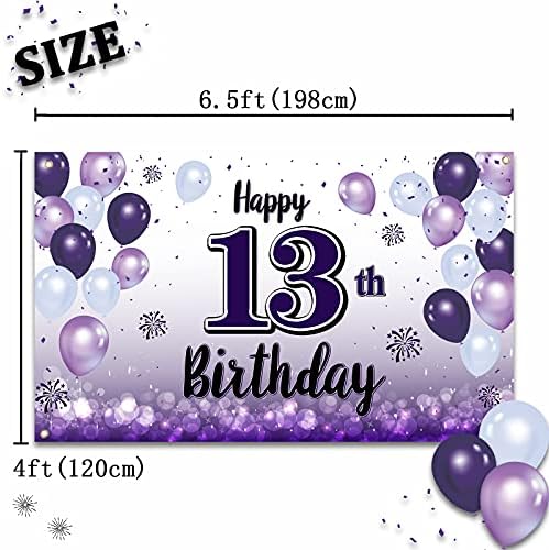 Laskyer Happy 13. rođendan Purple Veliki baner - Živjeli do trinaest godina Old Rođendan Početna Zidna FOTOPROP