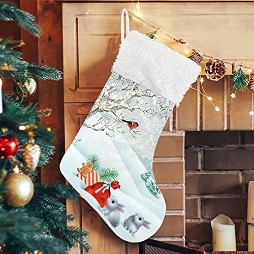 Božićne zimske scene Božićne čarape Velike Xmas Čarape za božićnu drvcu Dječja soba Kamin Viseći čarape Čarape