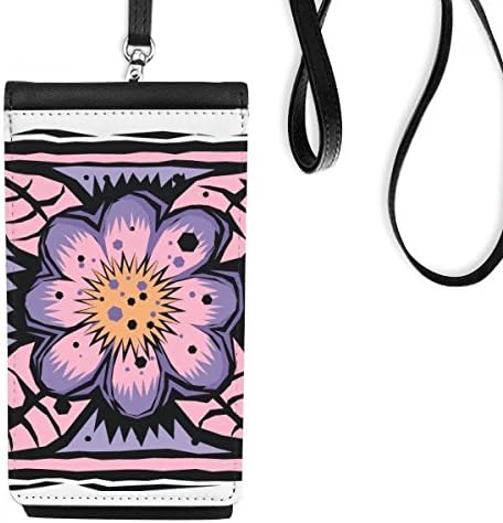 Ljubičasti cvijet Meksikonski element kulture graviranje telefonske novčanike torbica Viseće mobilne torbice Crni