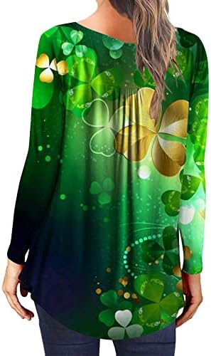 PIMOXV GREEN SAINT PATRICKS Dnevne košulje Žene sakrivene trbušne tunike Vrhunska haljina sa tamkama