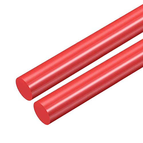 uxcell 2kom Plastična okrugla šipka prečnika 13/16 inča dužine 20 inča Crvene Polioksimetilenske šipke inženjerske