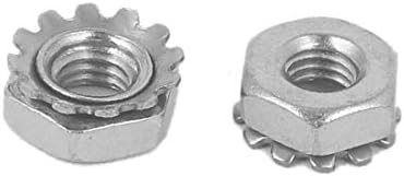 X-DREE 10-32 304 vanjski zub od nehrđajućeg čelika Kep Nuts matice srebrni ton 100 kom(10 -32