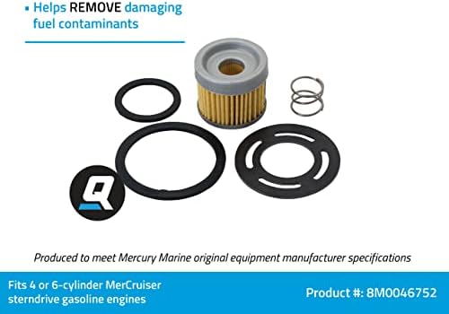QuicksIlver 8M0046752 Filter za gorivo za Stern pogon Mercruiser i unutarnji motori