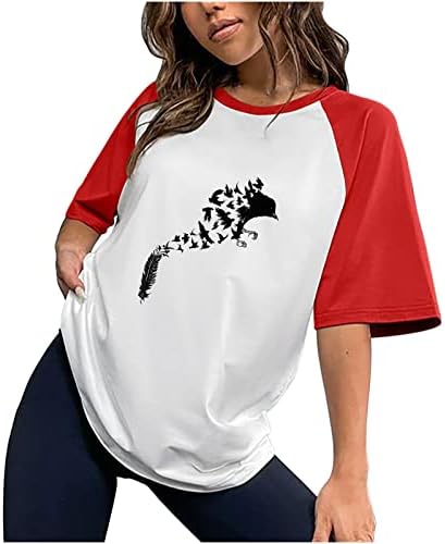 Ptice tiskane košulje žene smiješna grafička majica Zemlja majica casual okrugli vrat kratki čahur
