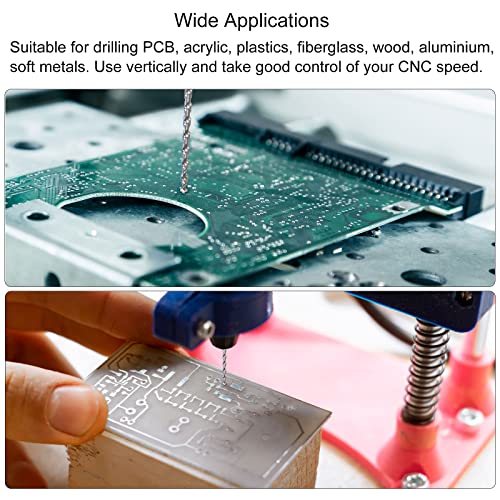 Uxcell Micro PCB set burgija, 1/8 drška 0,7 mm čvrsti Volfram karbid CNC graviranje print ploča