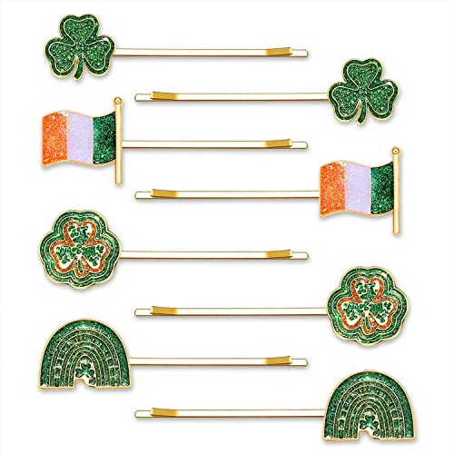 8 / 12pcs St.Patrick's clips za kosu za žene Glitter Shamrock šešir Lucky Leaf Frippins St.Patrick's Day Pribor