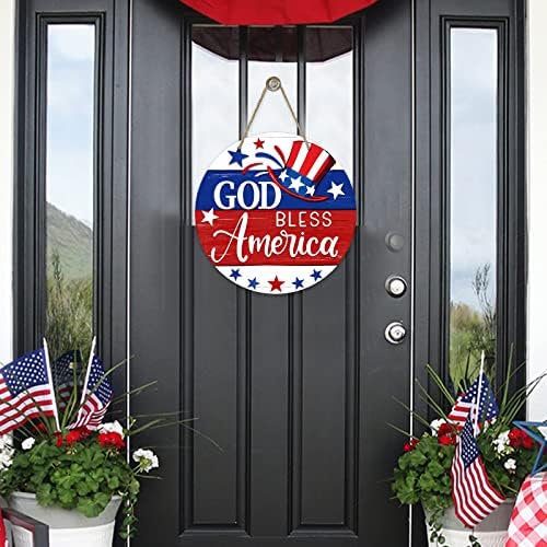 Deroro 4. jula Bog Bless America Patriotski znak za dekor američkih zvijezda Stripes Fonger za vanjski vanjski