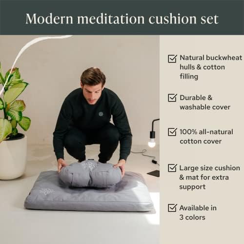 Mindful & Modern Meditation Cushion & amp; Zabuton Meditation Mat Bundle- pamuk meditacija jastuk Set za