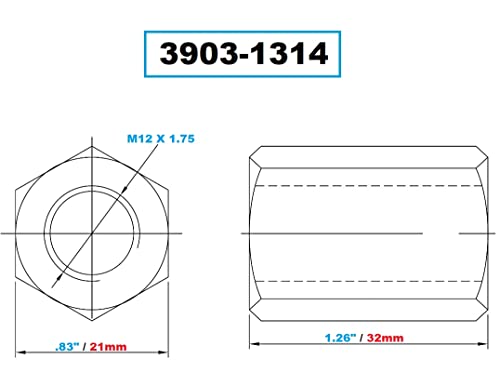 Vertex 3903-1314 M12 X 1,75 32mm duga matica za spajanje