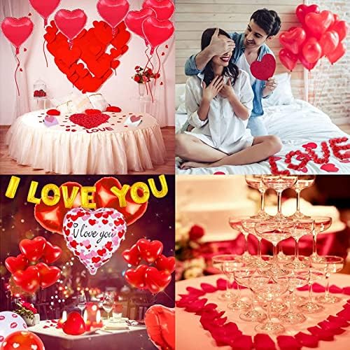 Volim te balone, dnevno valentine majke balon boloon, crvena balona u obliku srca, 1000 svilene latice ruža vjenčanja,