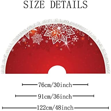 Velika božićna suknja crveni okvir snega za pahulje zvijezde 48 inča prostirke za odmor za odmor za odmor