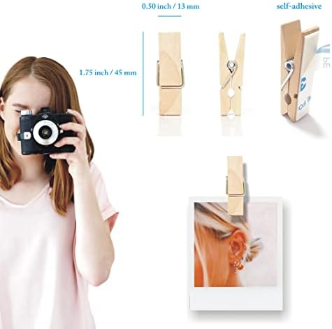 Bizyac FOTO zidni isječci - mini igle za odjeću za foto zidni dekor - Instax i Ploaroid Viseći foto prikaz -