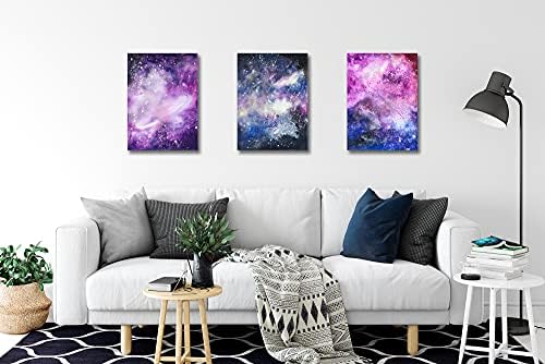 YS roba Galaxy Room Decor-12 x 16-inčni vanjski prostor od 3 ploče apstraktna umjetnost platnenog