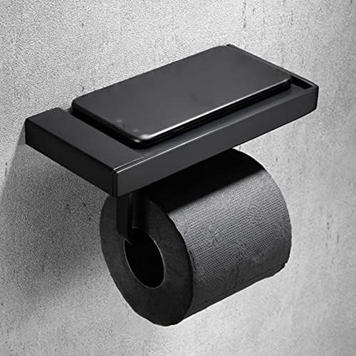 GENIGW WC držač papira sa telefonskim policama od nehrđajućeg čelika Tkiva za obnovu papira zidni nosač WC