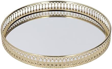 9,8×1,7 u okruglom ukrasnom poslužavniku za ogledalo američki stil Organizator šminke Organizator nakita