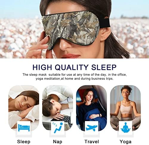 Unisex Sleep Mask Massy-Tree-Camo-listom Noć za spavanje Sleep Maska Komforno omotač za spavanje očiju