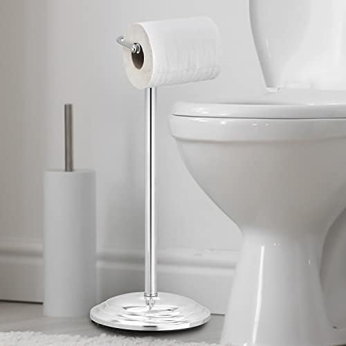 MyGift srebrni hromirani metal Teški ponderirani Držač za toaletni toalet, klasična kupaonica Jednostruki rolni