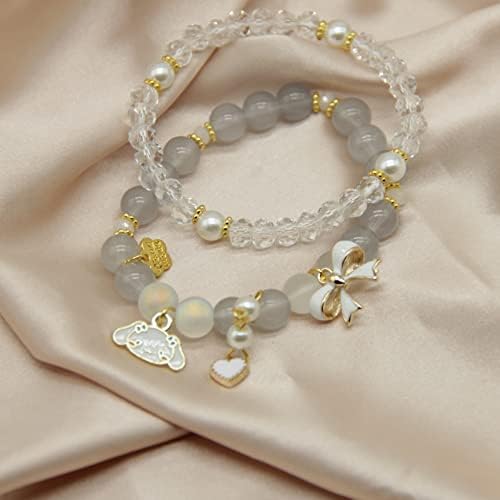 ZMANYIJEW Kawaii narukvice Set kristalne perle biserne narukvice slatka crtana elastična narukvica od
