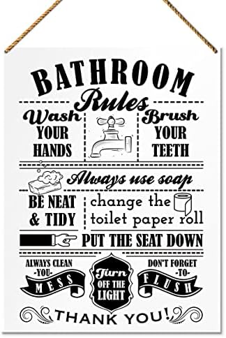 Smiješna kupaonica pravila Drvo Držite ručnu četkicu zubi, gost kupatilo ukras toaletna toaletna dekorijska