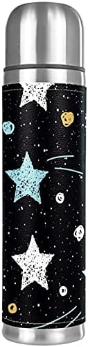 Koža od nehrđajućeg čelika Vakuum izolirana šalica Doodle zvijezde uzorak Termos boca vode za