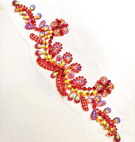 Ručno rađeni perli na vratu V-izveli na dekolte na kristalnoj oblozi za kristal Bridal Applique Dizajn