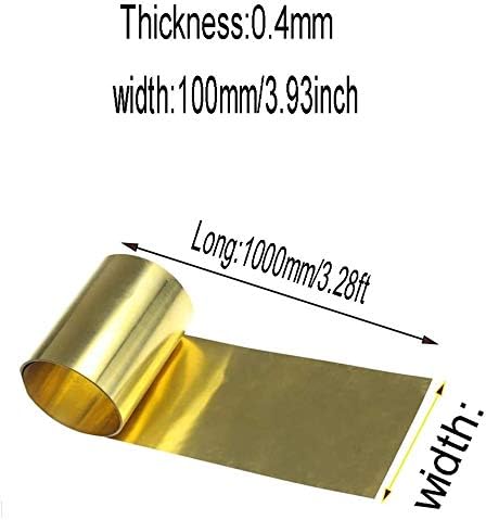 YIWANGO H62 Mesingani metalni tanki Lim folija ploča rolna 100mm / 3. 93inchx1000mm/39.9 inčni