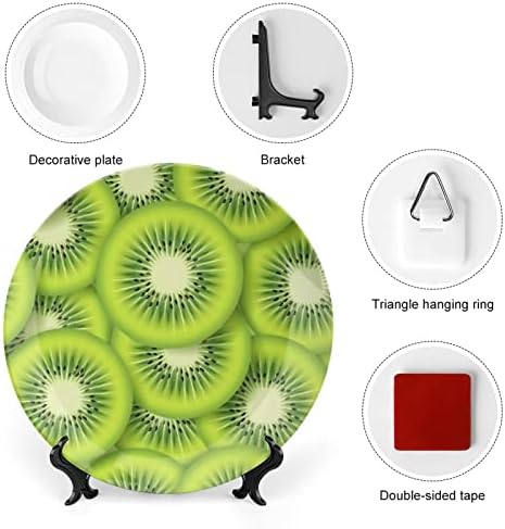 Kiwifruit Dekorativne ploče okrugle keramičke ploče sa postoljem za prikaz za dom uredski uredski dekor