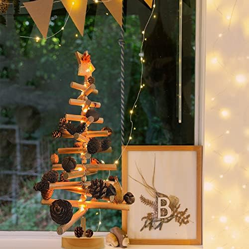 Telala mini božićna drvce sa svjetlima, DIY malom božićnom drvcu sa svjetlima, drvenim božićnim drvvom malim,