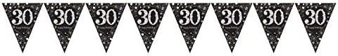 AMSCAN 9900567 - Zlatna pjenušava proslava 30. rođendana pennant bunting - 4 m