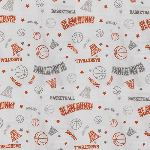 Bacati Muslin 2 komada Sigurnosne pokrivače, košarka / narandžasta / siva