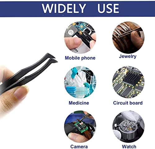 Auniwaig 5kom precizne plastične pincete, kosa ravna antistatička pinceta za nakit zanat DIY beauty Electronics