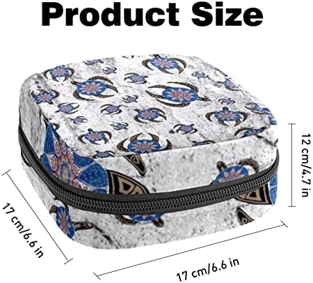 Plava kornjača sa sivim vrećicama za sanitarne salvete, menstrualni kup torbica za održavanje