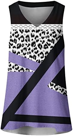 OPLXUO V-izrez TOP - Ženska modna leopard Print Geometrijski grafički teže Ležerne prilike labave košulje