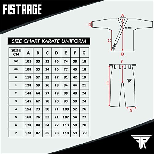 Karate GI 8 oz Lagane uniforme sa remen mekom policom od pamučne mjere za borilačke umjetnosti Početni