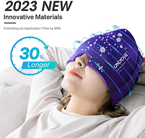 Onlycare migraine relief Cap, nadograđeni omot za ledenu glavu migrene bez mirisa, šešir za ublažavanje