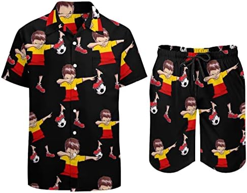 Dabbing nogomet Njemačka nogomet muške 2 komad plaže Outfits havajski dugme dole kratki rukav košulju