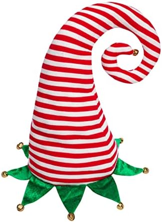 Crvena bijela pruga sa zelenim botonskim drvećem TEMPER TOPPER TEMPER ELF Topper Hat Ornament-Xmas