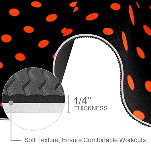DJROW Yoga Mat narandžaste crne tačke Polka Dots prirodna Pilates Vježba Mat Eco Friendly