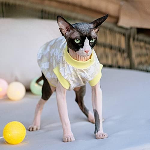 Sphynx Cat Ljetna odjeća kamuflaža uzorak pamučne majice s rukavima bez rukava s rukavima mahinge za