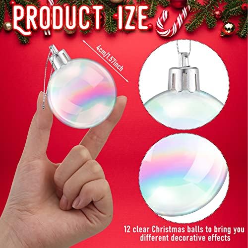 12 kom božićne iridescentne ukrase plastična kugla, božićna kugla ukrasi Rainbow Ball viseći baubeles puni