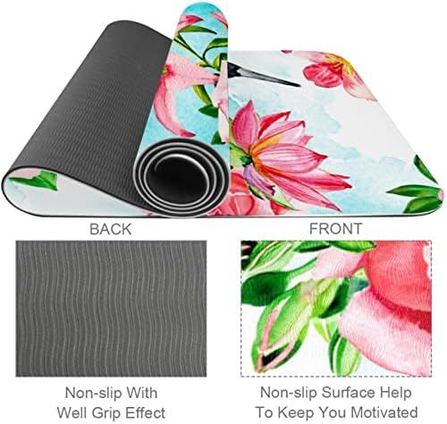 6mm Extra debela prostirka za jogu, dizalice i ružičasto cvijeće Print Eco-Friendly TPE prostirke
