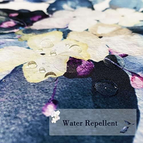 Bbiggood plavi cvjetni tuš za tuširanje, akvarel postrojenje Eukaliptus napušta vodootporno