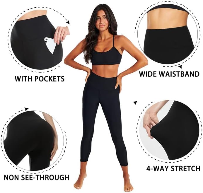 Morefeel helanke sa džepovima za žene, trening za kontrolu stomaka visokog struka Crne Hip Lift pantalone