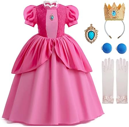 Xefenki princeza breskva Cosplay kostim za djevojčice djecu, princeza breskva haljina sa priborom kruna i naušnice