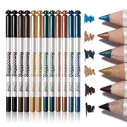 Joyeee Set olovki za oči, 12 boja vodootporna Smudge Proof profesionalna olovka za oči dugotrajna