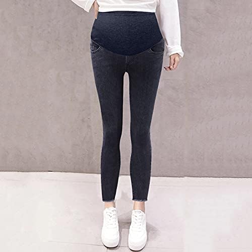 Plus veličina na pantalonama materinska glava ženski stomak devet nogu male minute farmerke pantalone Jean